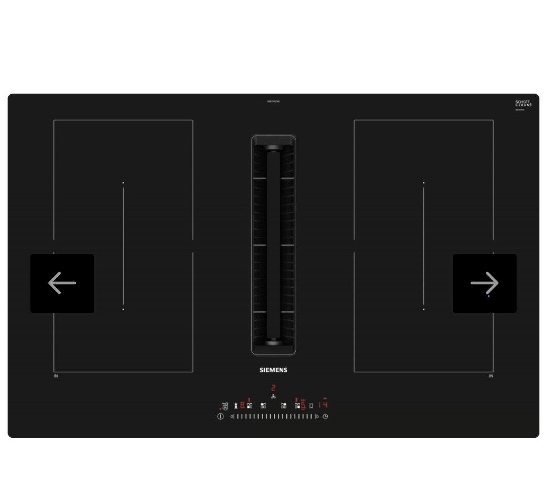 SIEMENS 80 cm inductiekookplaat met geïntegreerde afzuigkap, Elektronische apparatuur, Fornuizen, Ophalen, Nieuw, Inbouw, Inductie