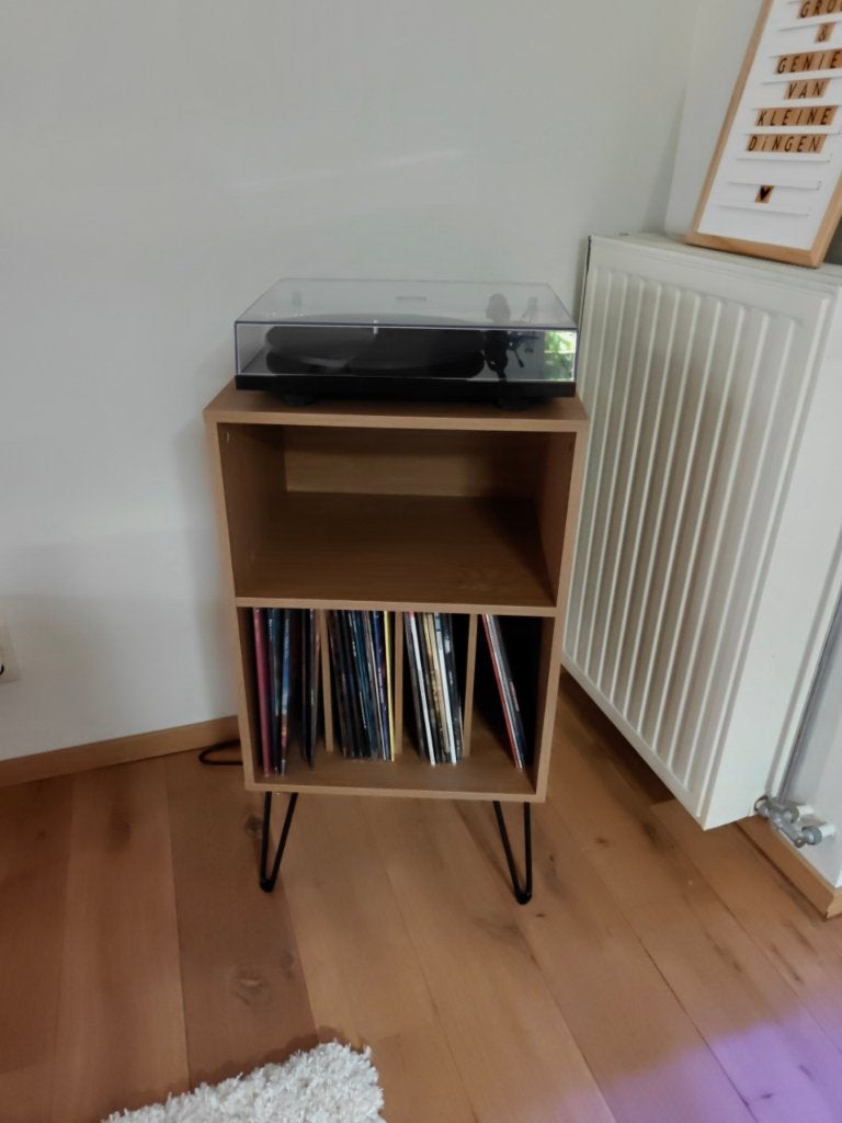 Platenspelermeubel met stekker (kleur eik), TV, Hi-fi & Vidéo, Enlèvement, Neuf, Pièce tourne-disques, Autres marques