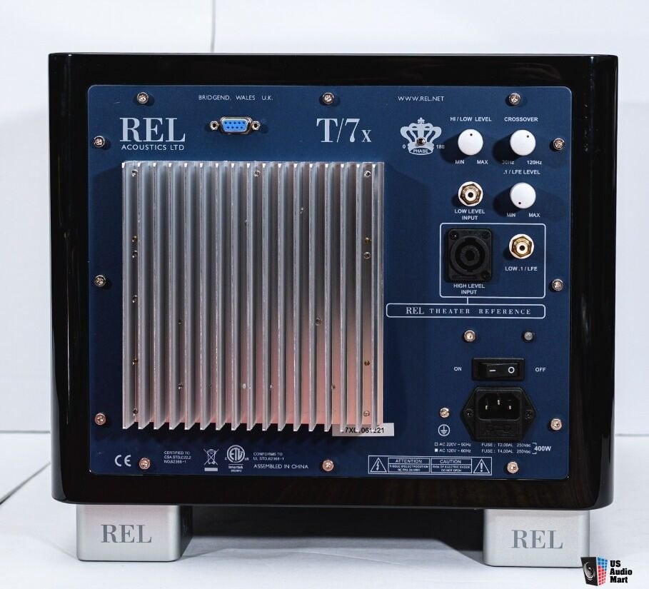 REL Subwoofer T/X7 zwart, Subwoofer, Nieuw, 120 watt of meer, Ophalen