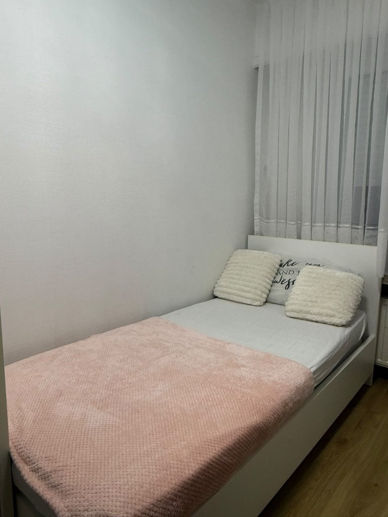 wit bed met matras, Ophalen, Gebruikt, 90 cm, Eenpersoons