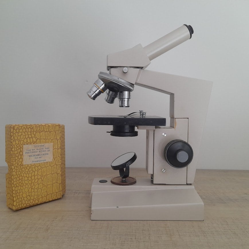 Microscoop Motic SFC-1 met doosje glaasjes, Audio, Tv en Foto, Optische apparatuur | Microscopen, Ophalen of Verzenden, Gebruikt