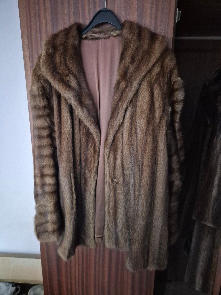 Luxe Kastanjebruine Nertsjas - Le Fourreur Michiels, Kleding | Dames, Ophalen of Verzenden, Gedragen, Maat 38/40 (M), Bruin
