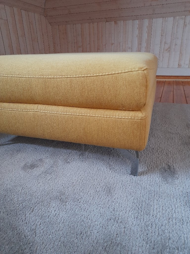 Grand pouf en tissu jaune clair, Enlèvement, Utilisé, Tissus