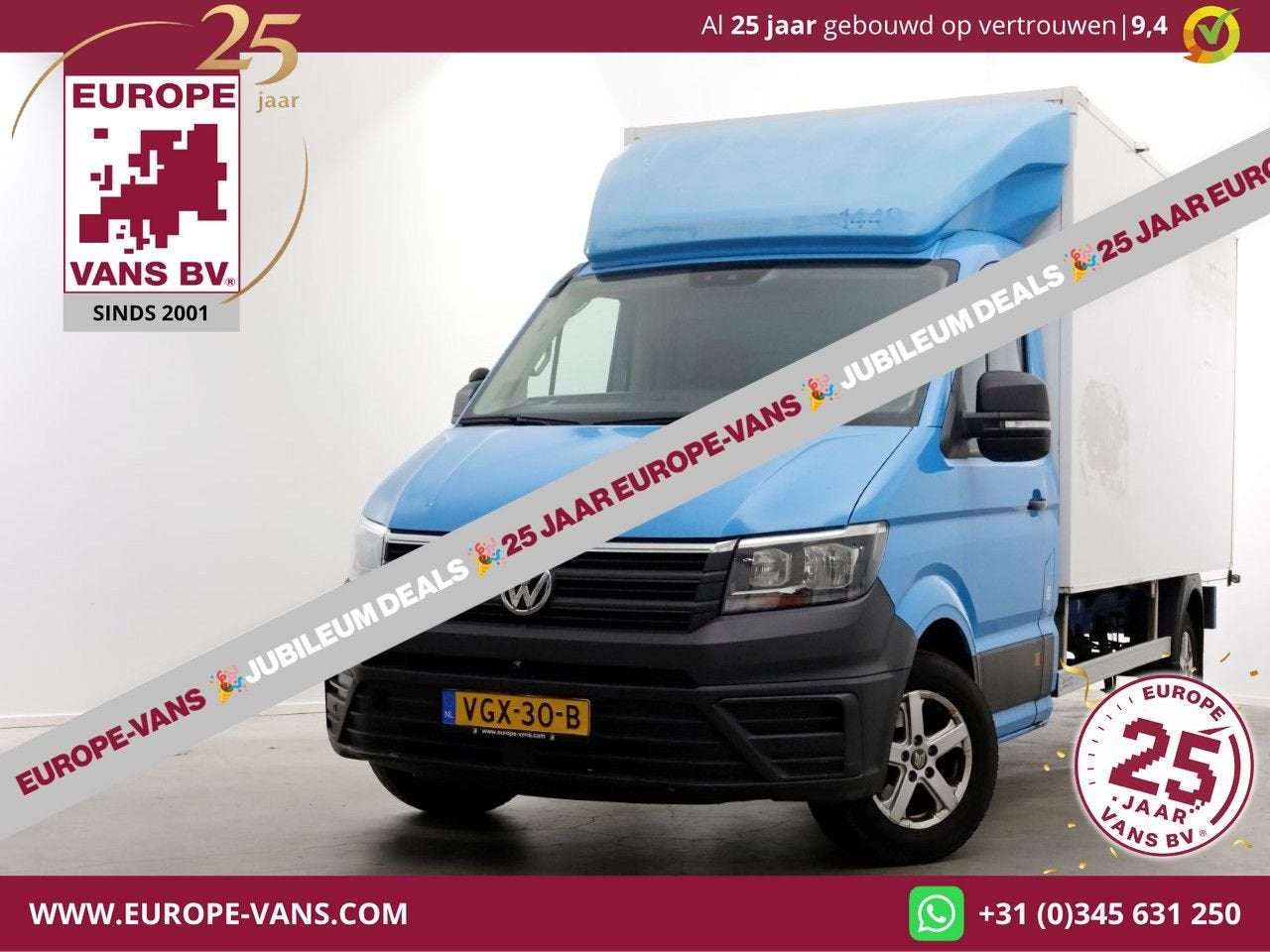 Volkswagen Crafter 35 2.0 TDI E6 Bakwagen met achterdeuren 2, Auto's, Blauw, 277 g/km, Onderhoudsboekje, Te koop