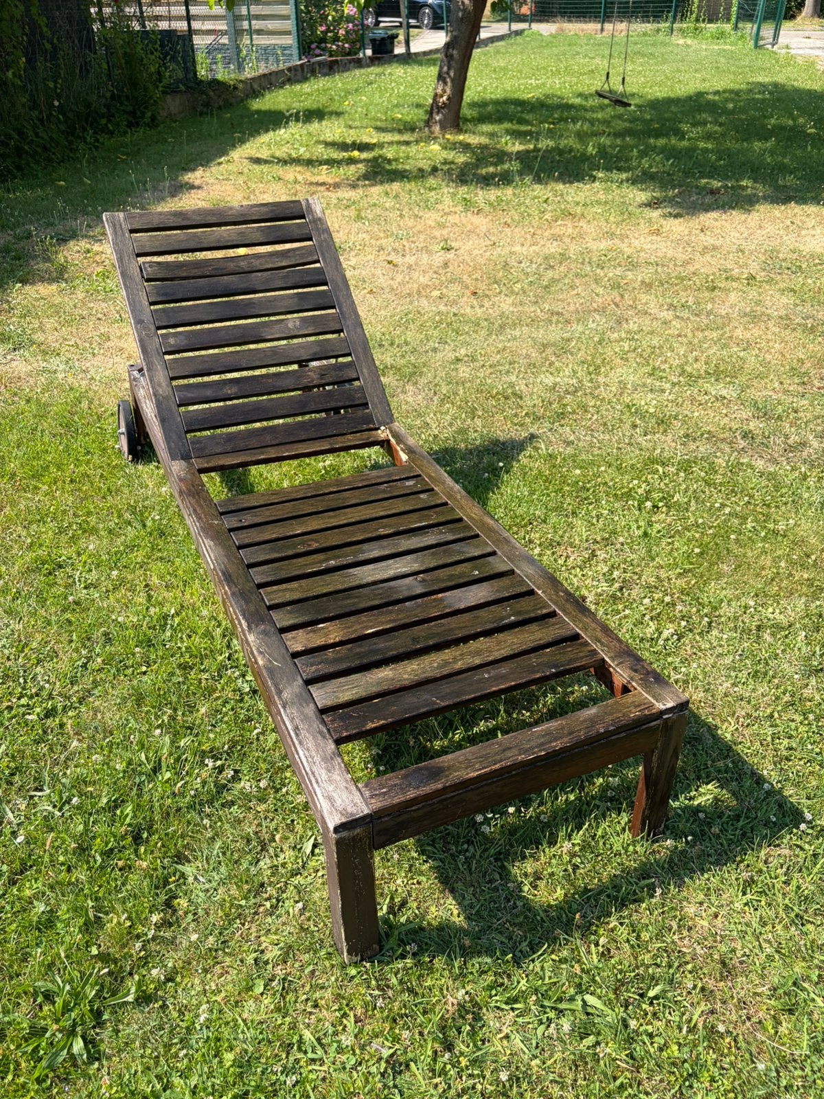 Houten ligbank om op te knappen., Ophalen, Gebruikt, Hout, Inklapbaar