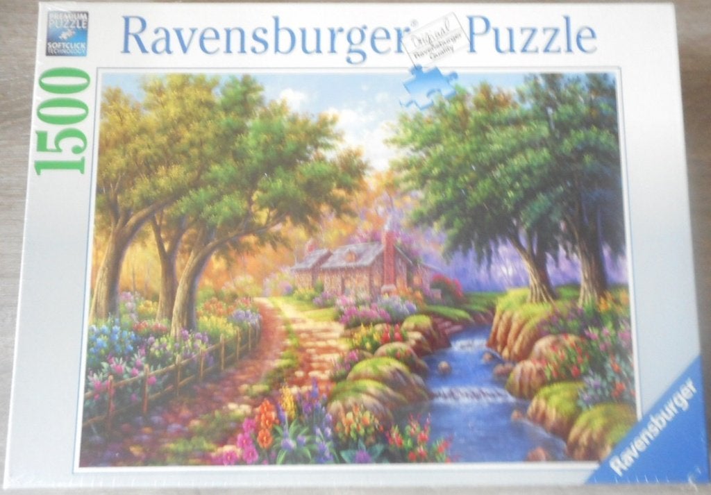 ravensburger puzzel 1500 stukjes cottage bij de rivier., Ophalen of Verzenden, Nieuw