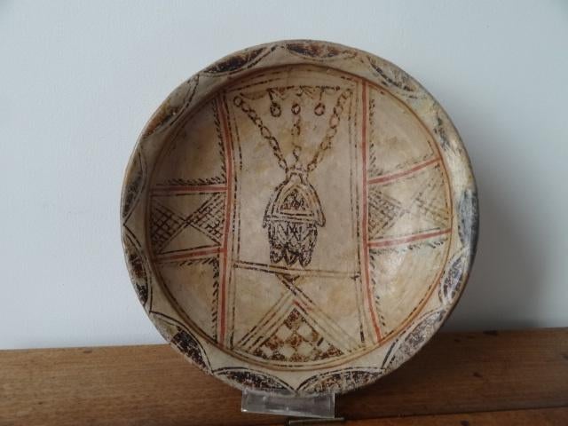 Heel oud bord uit Noord Afrika, Kabylie, Ideqqi, diam. 25 cm, Antiek en Kunst, Verzenden