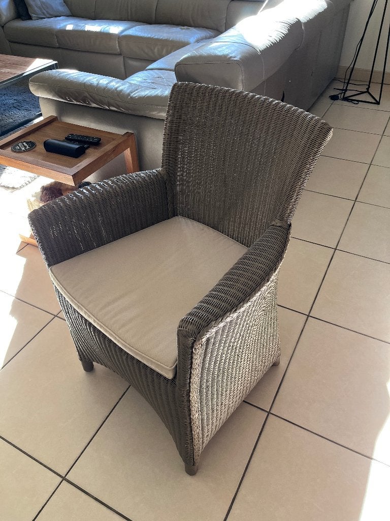 8 Stoelen in rotan taupe, Ophalen, Gebruikt, Overige kleuren, Landelijk rotan