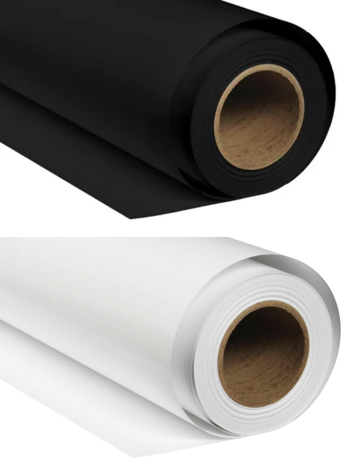 Rouleaux fond photo 1 blanc et 1 noir • 2,72m x 11m