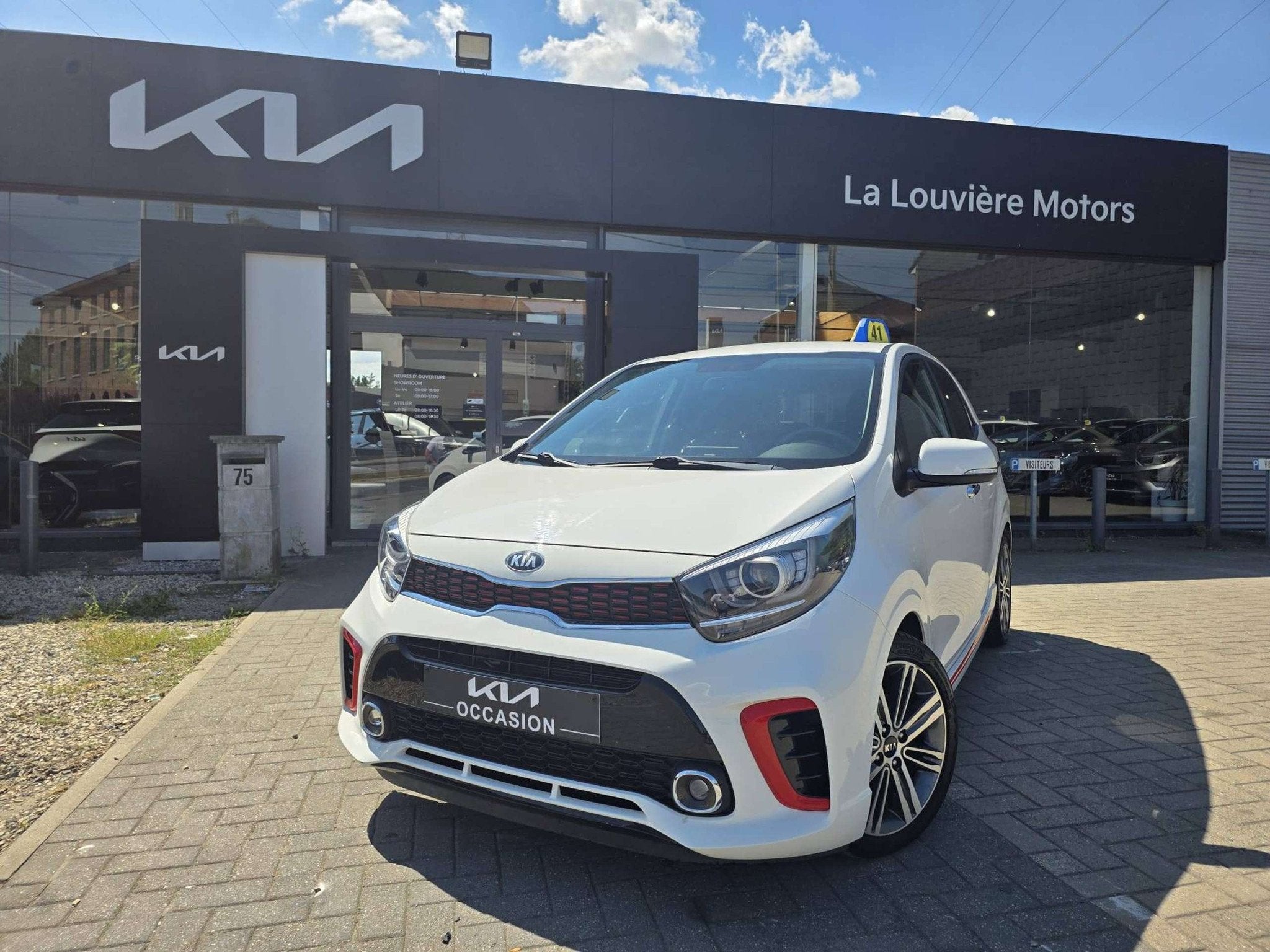 Kia Picanto Picanto 1.2i GT Line * BOITE AUTO * CLIM * NAVI, Auto's, Gebruikt, 4 cilinders, 959 kg, Wit
