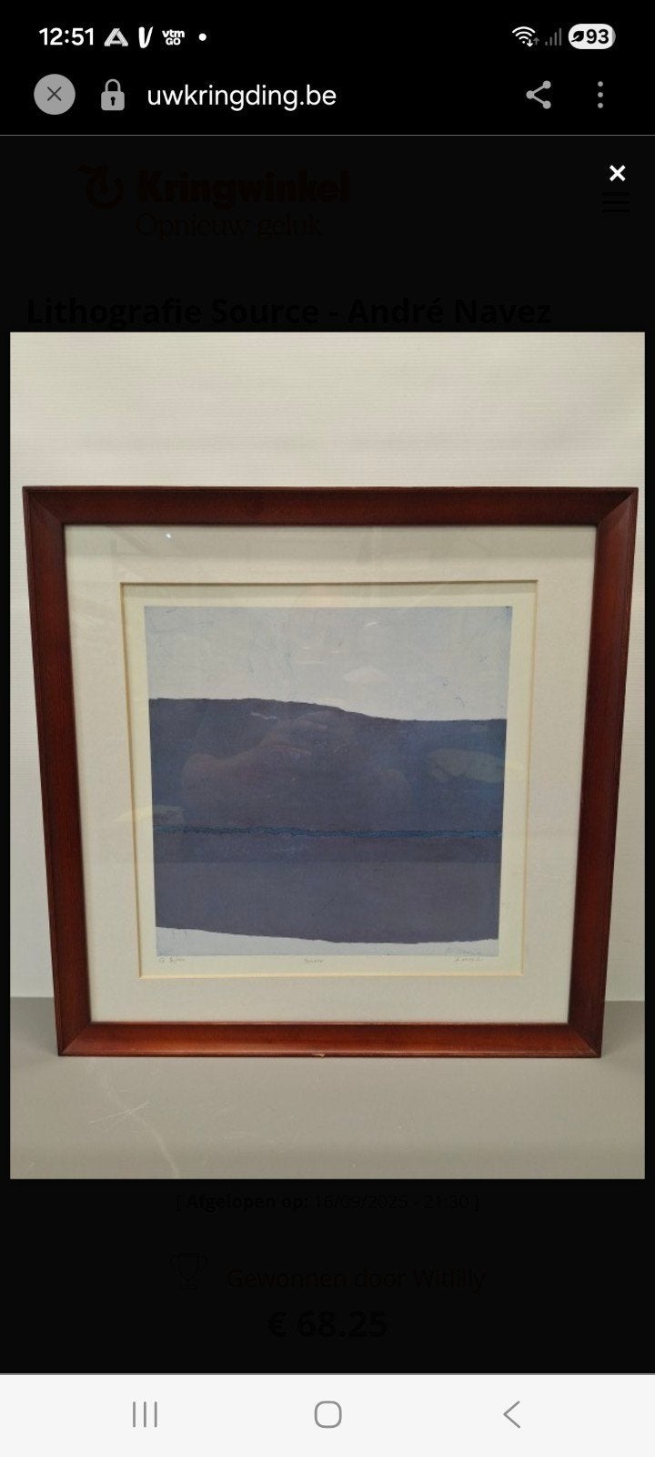 Source de la lithographie - André Navez 38/100 signée, Numéroté, Enlèvement ou Envoi, Paysages, Lithographie