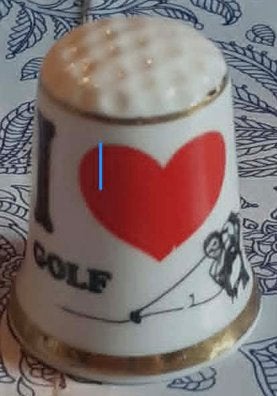des a coudre de collection porcelaine i love golf (3), Verzamelen, Vingerhoedjes, Ophalen of Verzenden, Zo goed als nieuw, Porselein