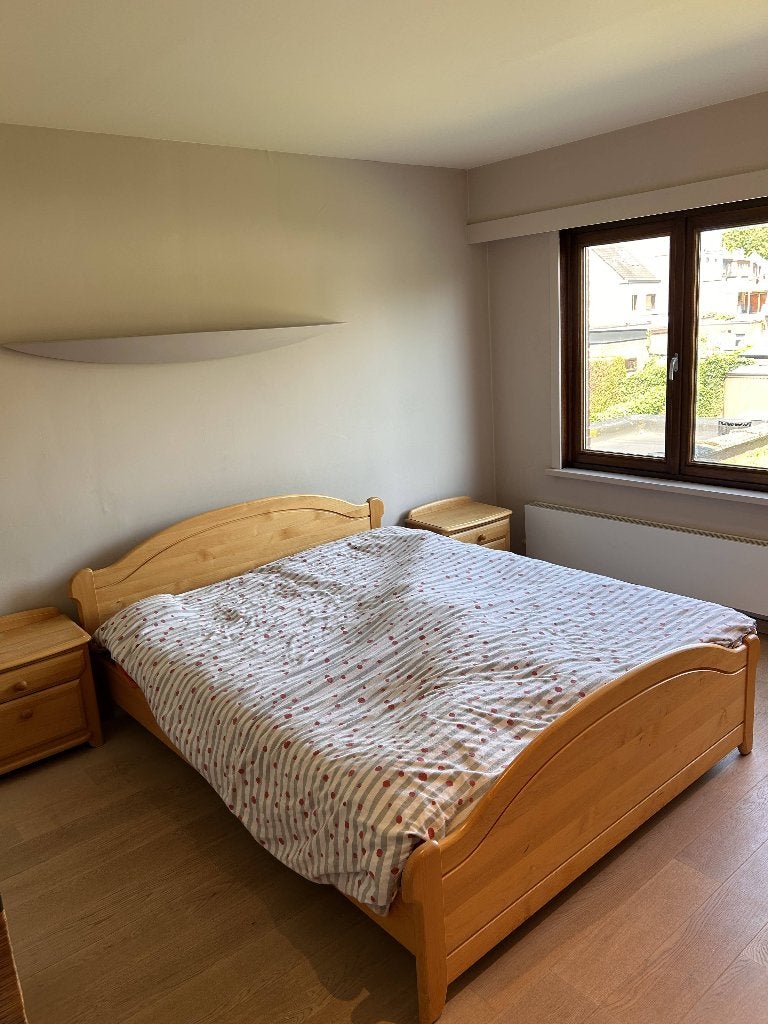 Bed en nachtkastjes, Ophalen, Bruin, Tweepersoons, 180 cm