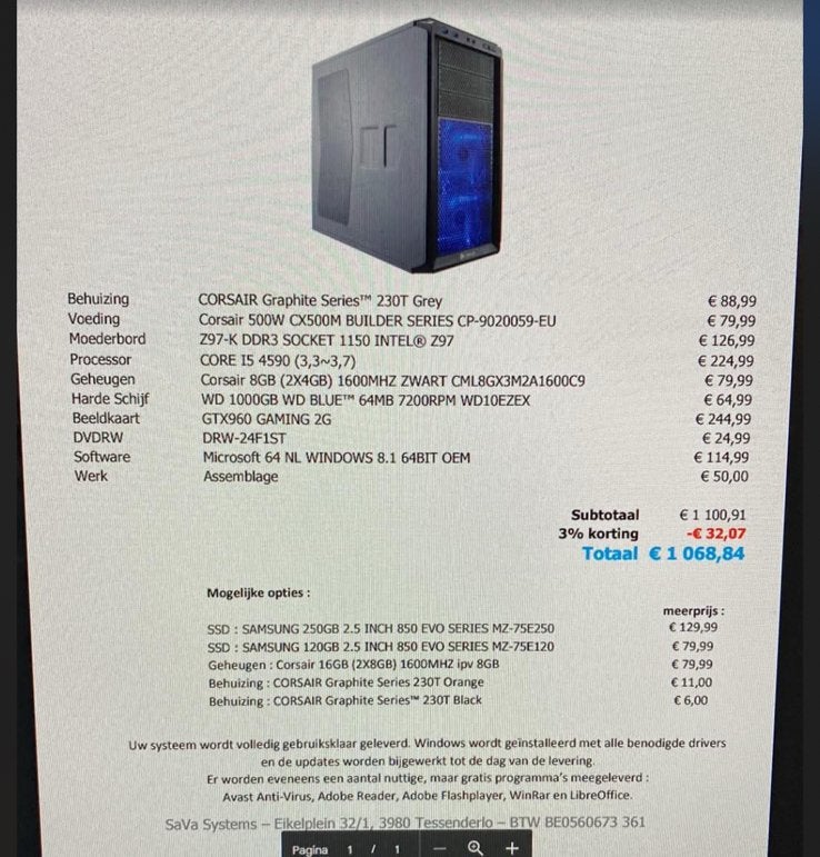 Gaming PC, Computers en Software, Windows Tablets, Ophalen of Verzenden, Zo goed als nieuw