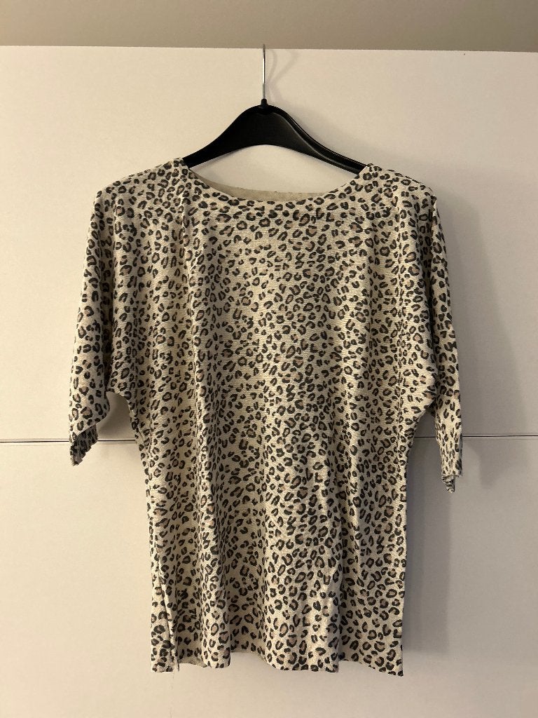 Bel & Bo beige trui met panterprint, Taille 38/40 (M), Enlèvement ou Envoi, Beige, Bel & Bo