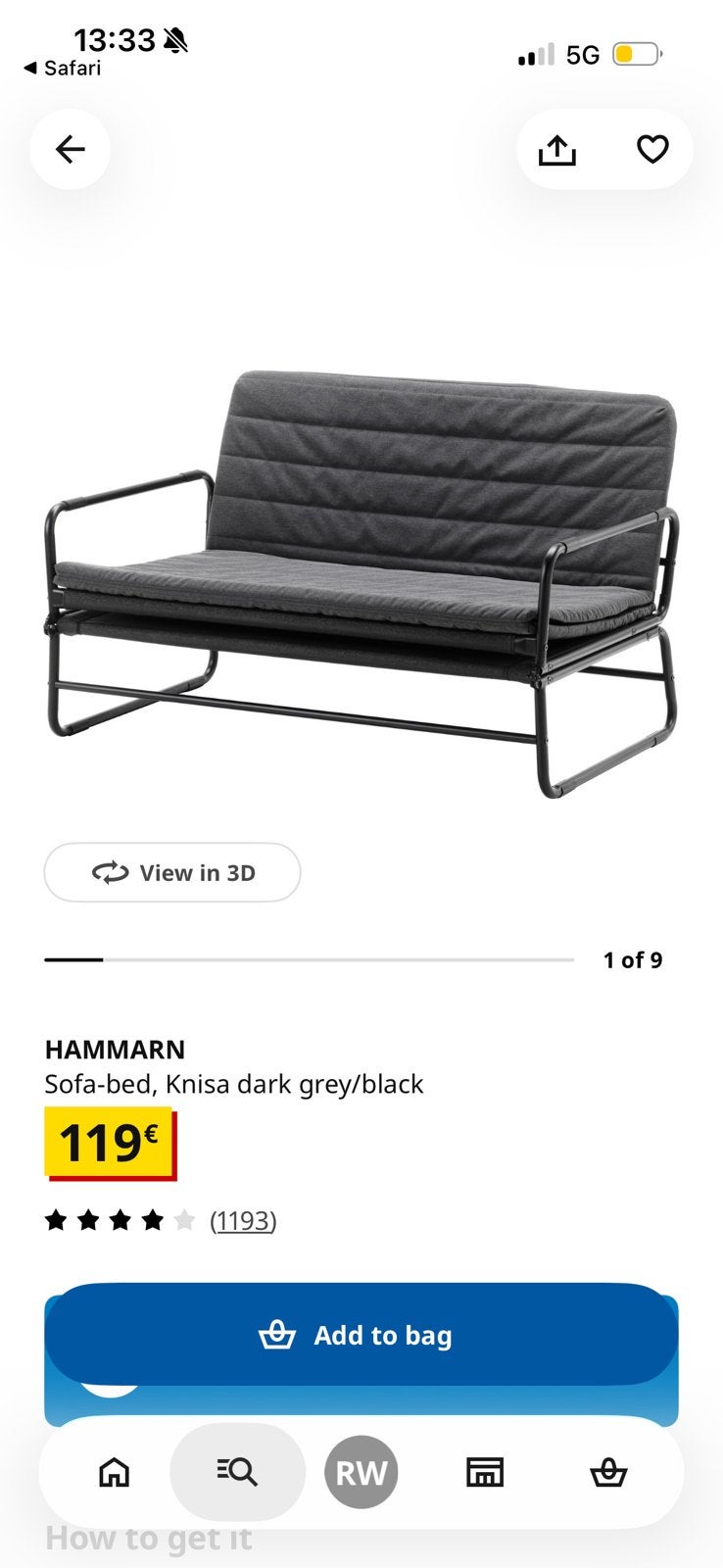 Hammarn slaapbank, Maison & Meubles, Enlèvement, Utilisé, Queen size