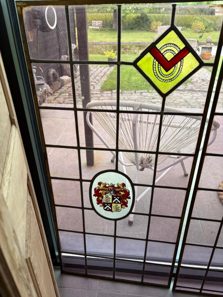 Glas in lood met mooie tekeningen, Antiquités & Art, Enlèvement
