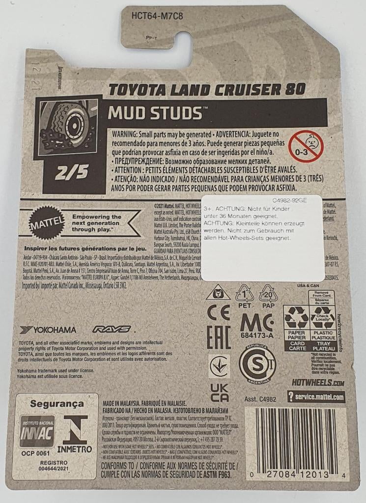 Hot Wheels - Mud Studs - Toyota Land Cruiser 80 - HCT64, Neuf, 333 Continental Boulevard, El Segundo, CA 90245, United States
