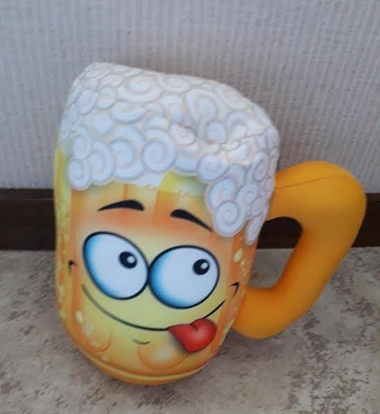 knuffel pintje bier of bierglas, Kinderen en Baby's, Speelgoed | Knuffels en Pluche, Ophalen of Verzenden, Zo goed als nieuw
