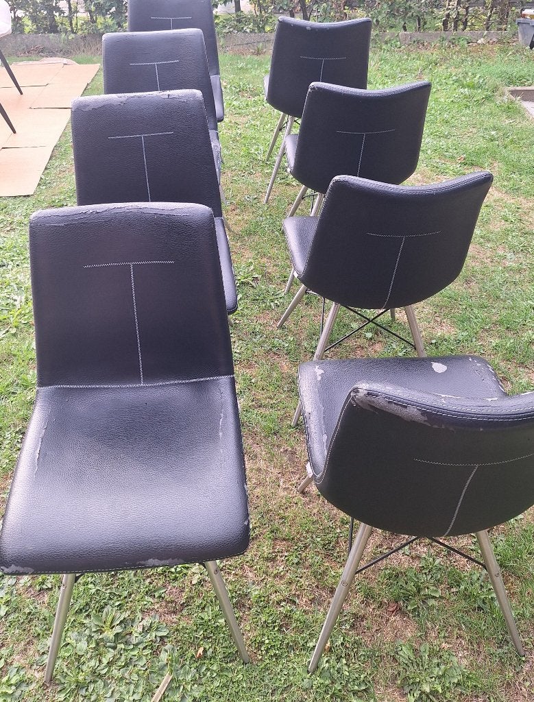 8 eetkamerstoelen xooon, Ophalen, Gebruikt, Zwart, Vijf, Zes of meer stoelen