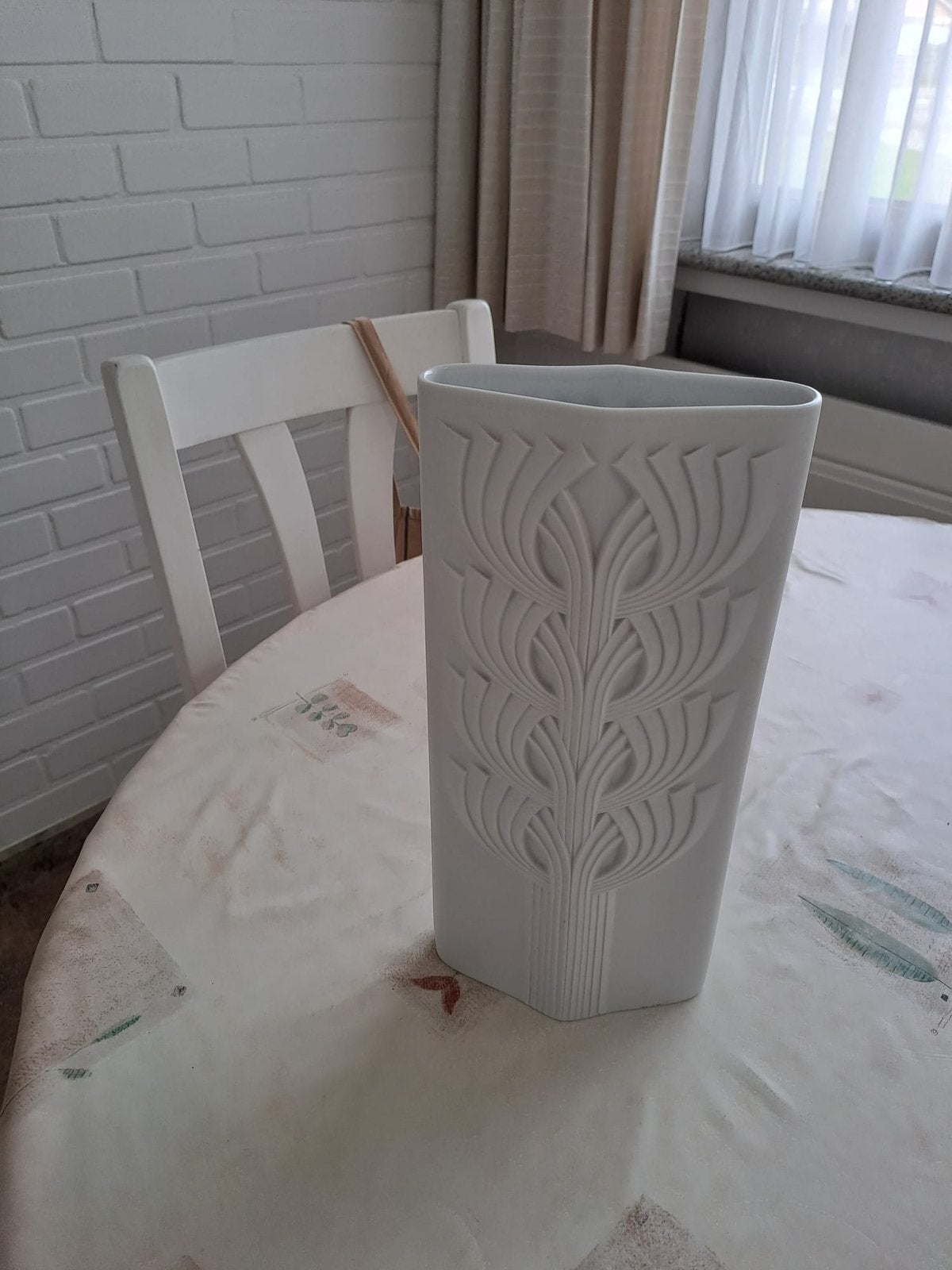 Antieke unieke witte vaas in biscuit, Antiek en Kunst, Ophalen of Verzenden