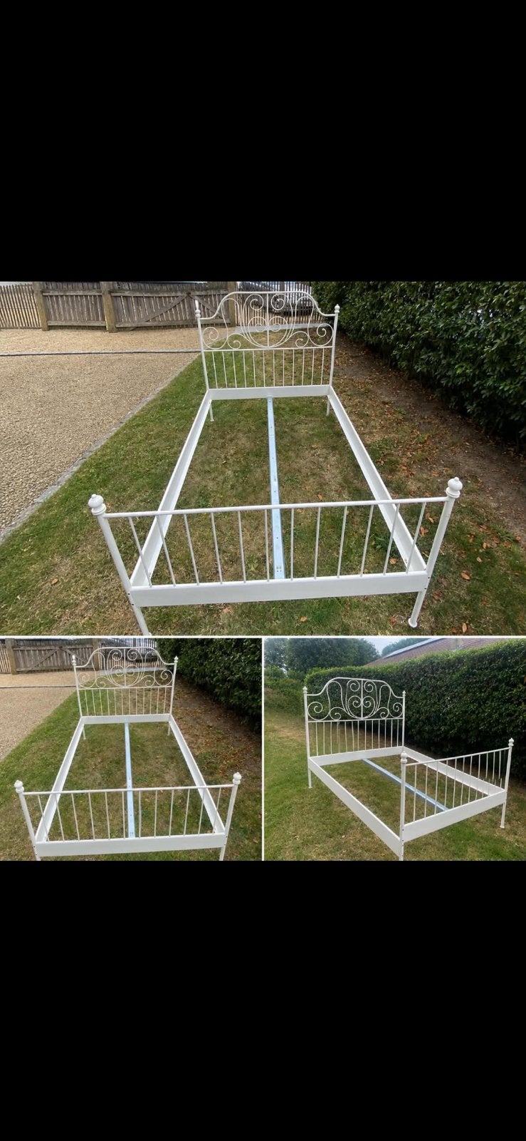 Ikea LEIRVIK 140x200 Bedframe wit, Huis en Inrichting, Ophalen, Zo goed als nieuw, Wit