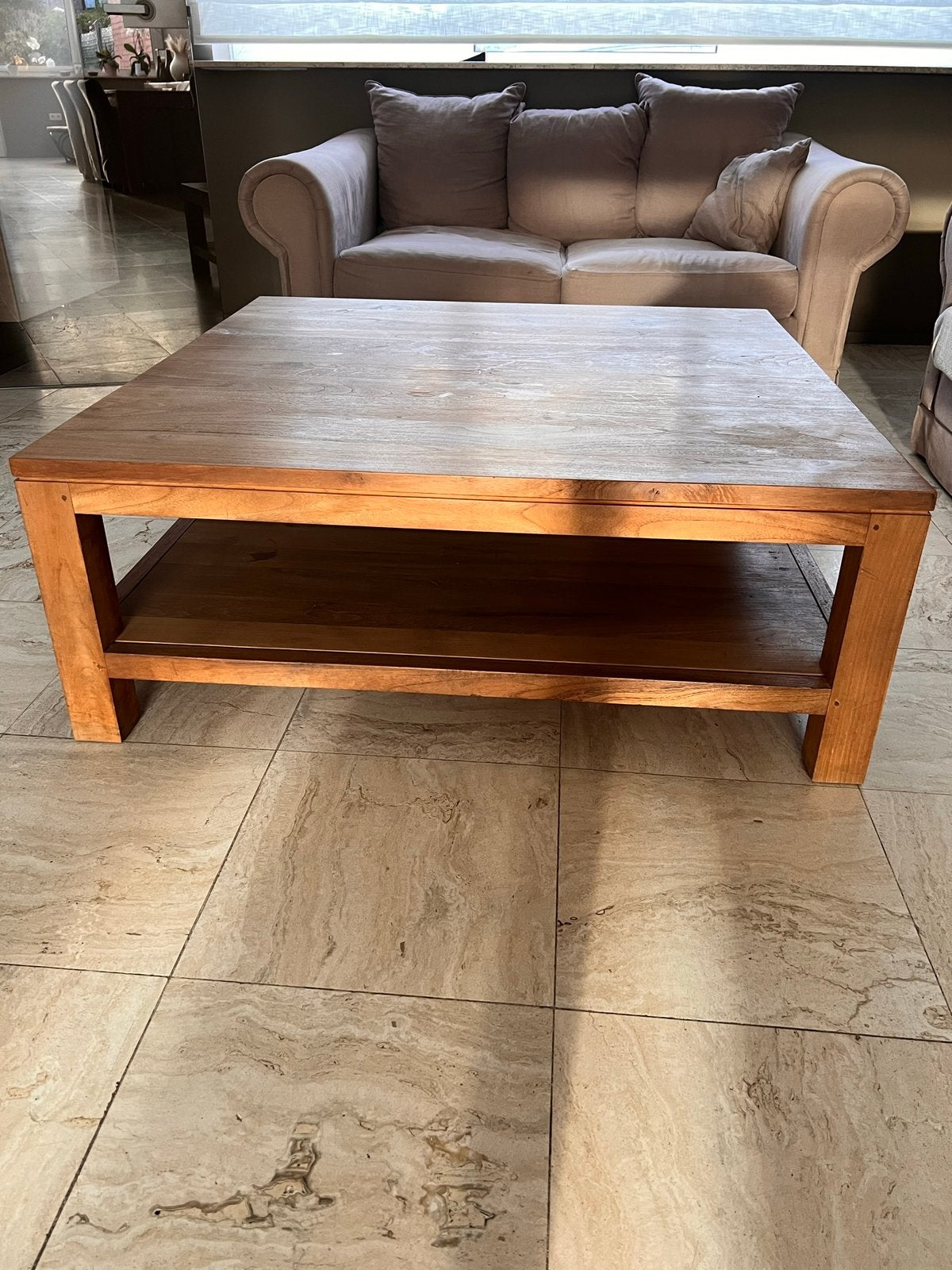 Table de dalon teck 110X110, Enlèvement, Comme neuf, Teck