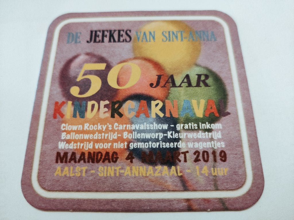 Bierviltje Jefkesbal / kindercarnaval R/V, Ophalen of Verzenden, Zo goed als nieuw, Viltje(s), Overige merken