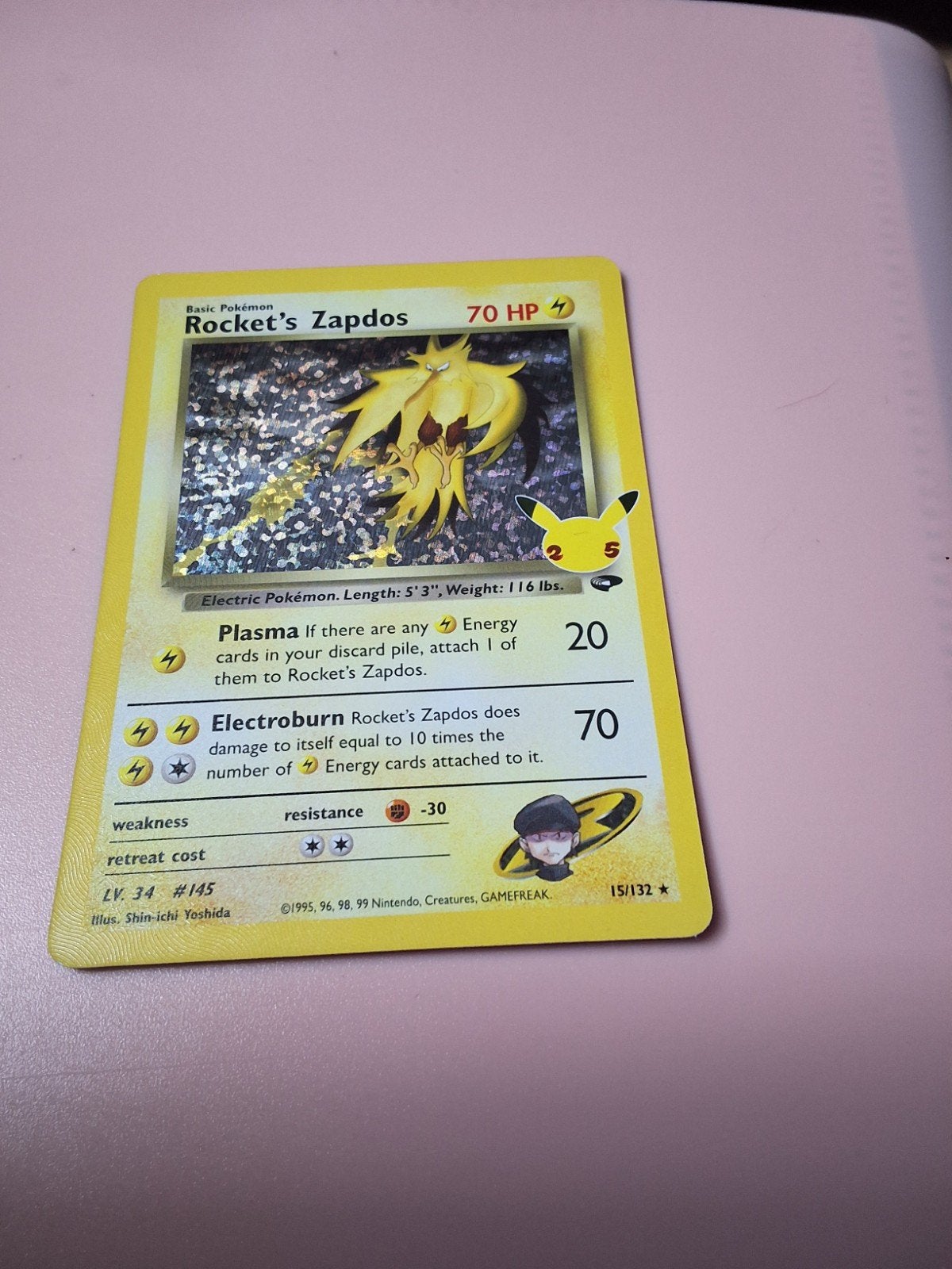 Rocket's Zapdos 15/132 (Celebrations 25th Anniversary), Enlèvement