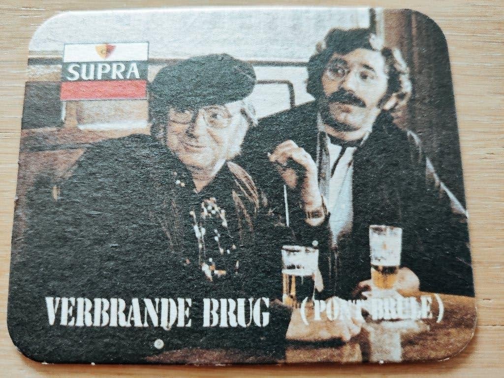 Bierviltje Supra (Verbrande brug), Verzamelen, Biermerken, Ophalen of Verzenden, Zo goed als nieuw, Viltje(s), Overige merken