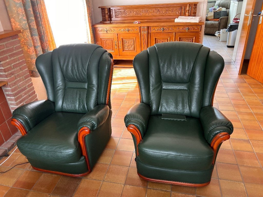 Salon cuir, Maison & Meubles, 75 à 100 cm, Cuir / bois moyen, Quatre personnes ou plus, Enlèvement