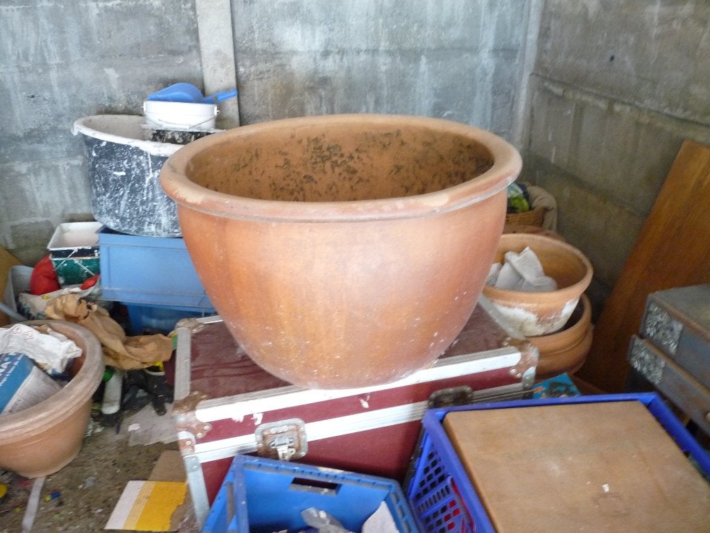 zeer grote terracotta bloempot diameter 68 cm - hoog 40 cm, Ophalen, Gebruikt, 40 cm of meer, Rond