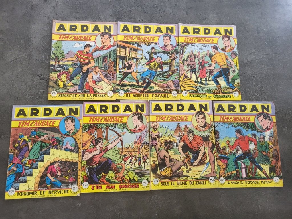 7 BD Ardan 1re série, Livres, Plusieurs BD, Enlèvement ou Envoi, Utilisé