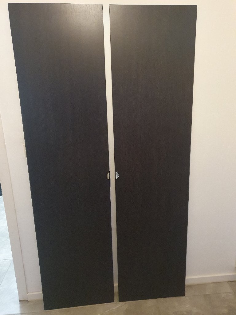 2 Portes IKEA marron noir 2m hauteur sur 50 cm largeur, Avec porte(s), Comme neuf, Moins de 50 cm, 150 à 200 cm