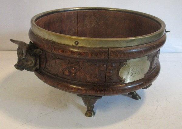 19eeuwse schaal beenhouwer bronzen koekoppen en poten, Antiek en Kunst, Verzenden