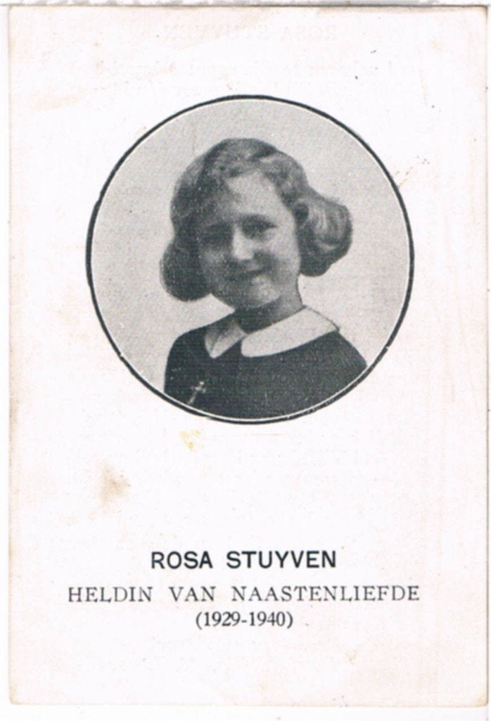 Bombardement , Rosa Stuyven. Kessel-Loo 1929 † Ieper 1940, Verzamelen, Bidprentjes en Rouwkaarten, Ophalen of Verzenden, Bidprentje