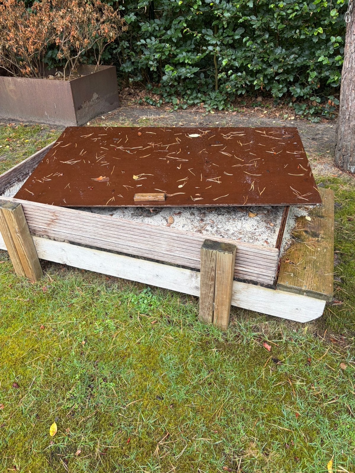 Mooie houten zandbak met deksel., Kinderen en Baby's, Speelgoed | Buiten | Zandbakken, Ophalen, Zo goed als nieuw