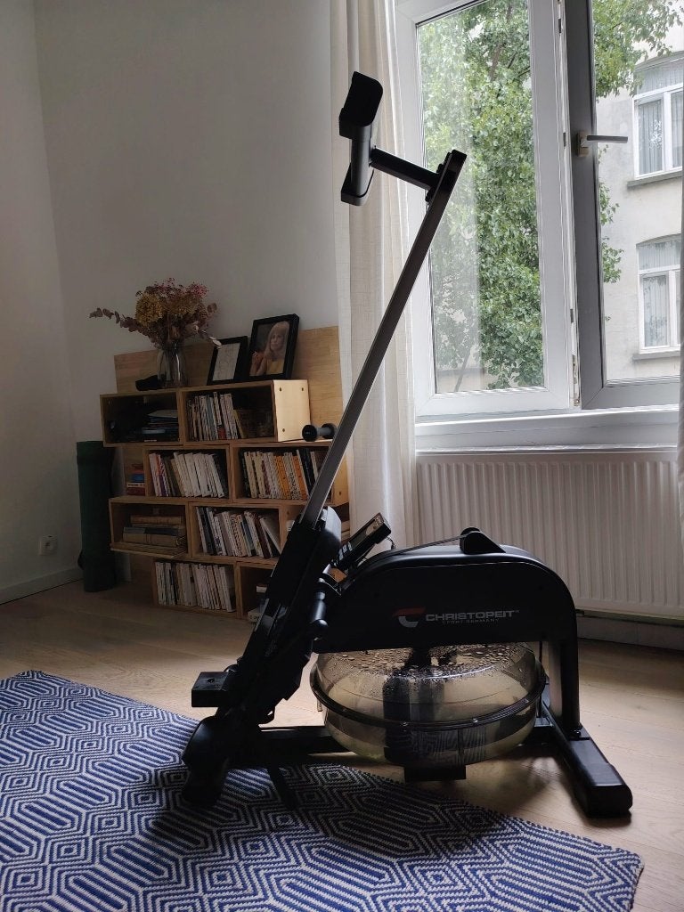 Rameur à eau - Christopeit WP 1000 - Très bon état - 400 €, Sports & Fitness, Appareils de fitness, Comme neuf, Enlèvement, Bras