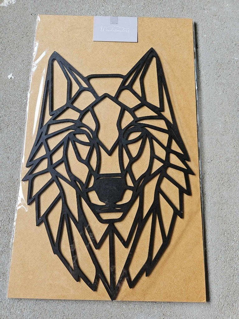 Wanddecoratie Wolfhoofd, Ophalen, 30 cm, 42 cm, Modern