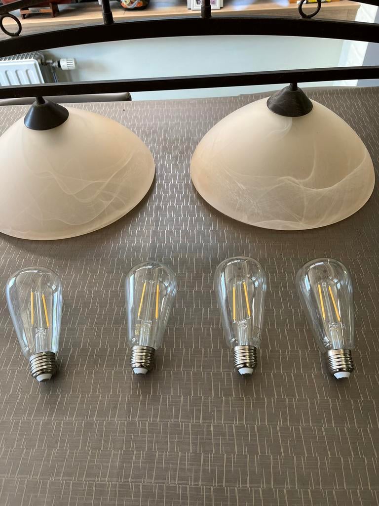 luster 4 lanpen  van257,74 naar 150,00 euro, Ophalen, Nieuw, Klasiek, 75 cm of meer