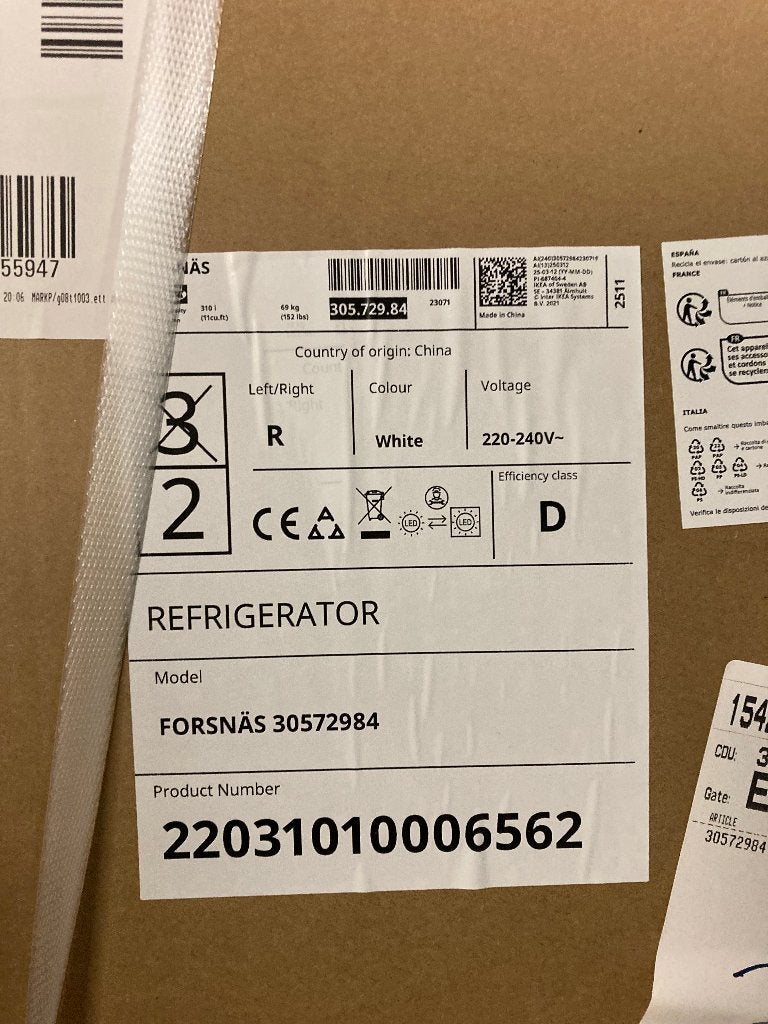 Ikea Forsnas inbouw- koelkast, Electroménager, Neuf, 160 cm ou plus, Sans bac à congélation, Enlèvement