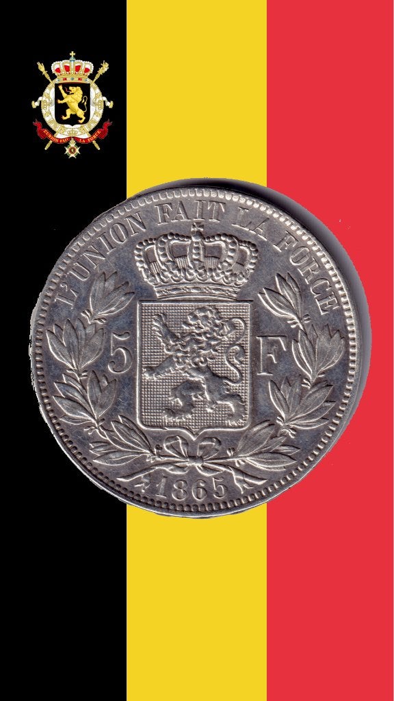 5 francs 1865 - Léopold I, Enlèvement ou Envoi, Monnaie en vrac, Argent, Argent