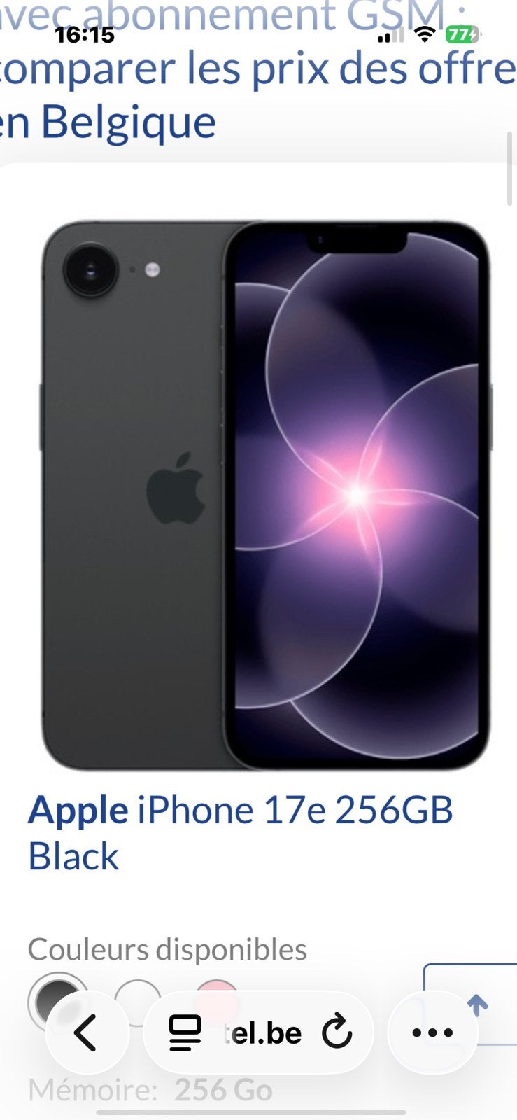 Iphone 17e, Télécoms, Enlèvement, Comme neuf, IPhone 17e