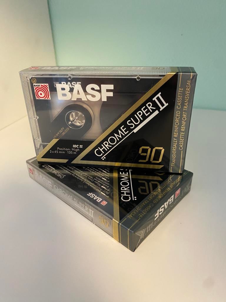 BASF Chrome super II 90 - 2 tapes, Envoi, Neuf, dans son emballage, 2 à 25 cassettes audio, Vierge
