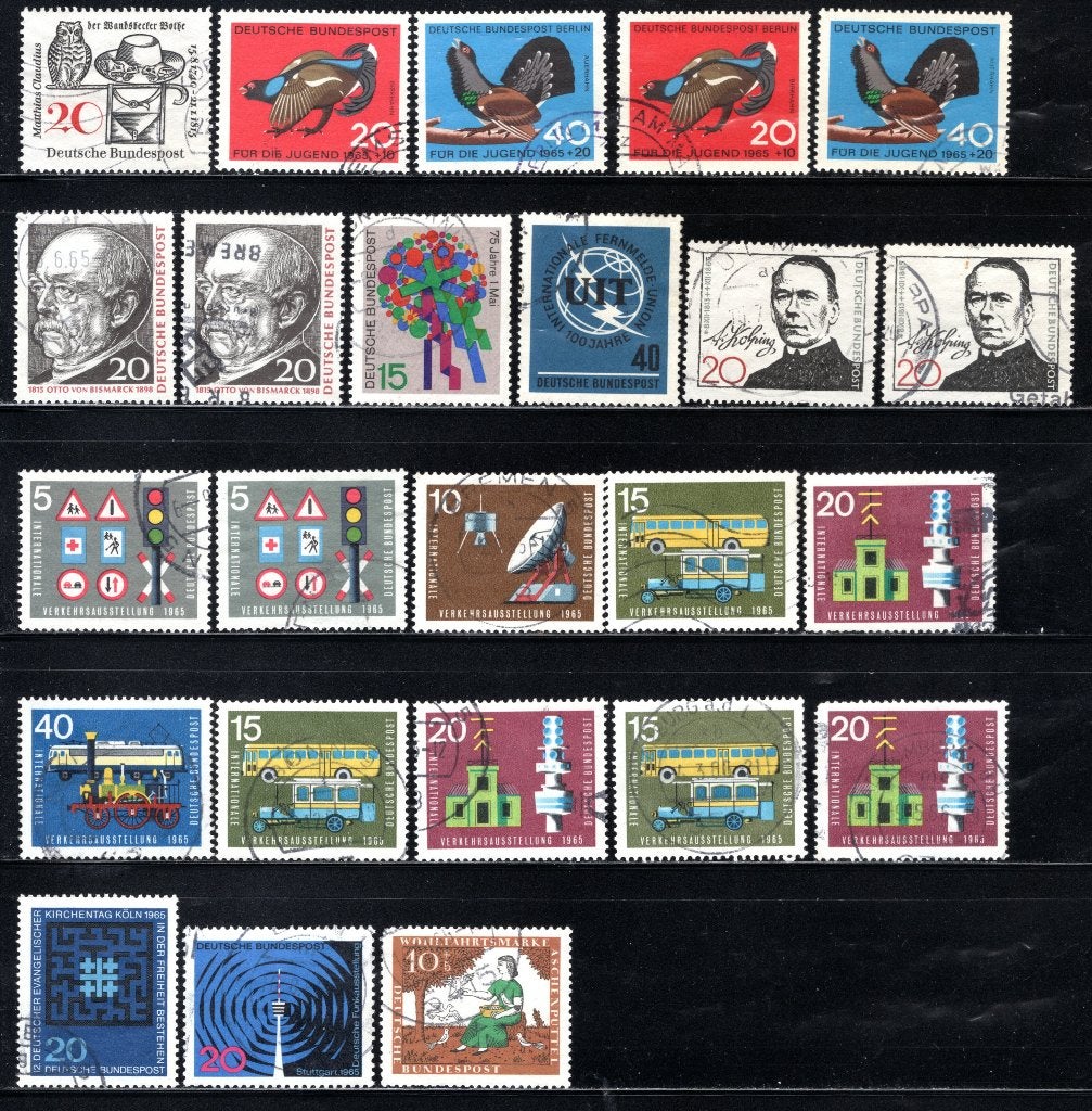 ALLEMAGNE Lot 1965 estampillé, Envoi, RFA, Affranchi