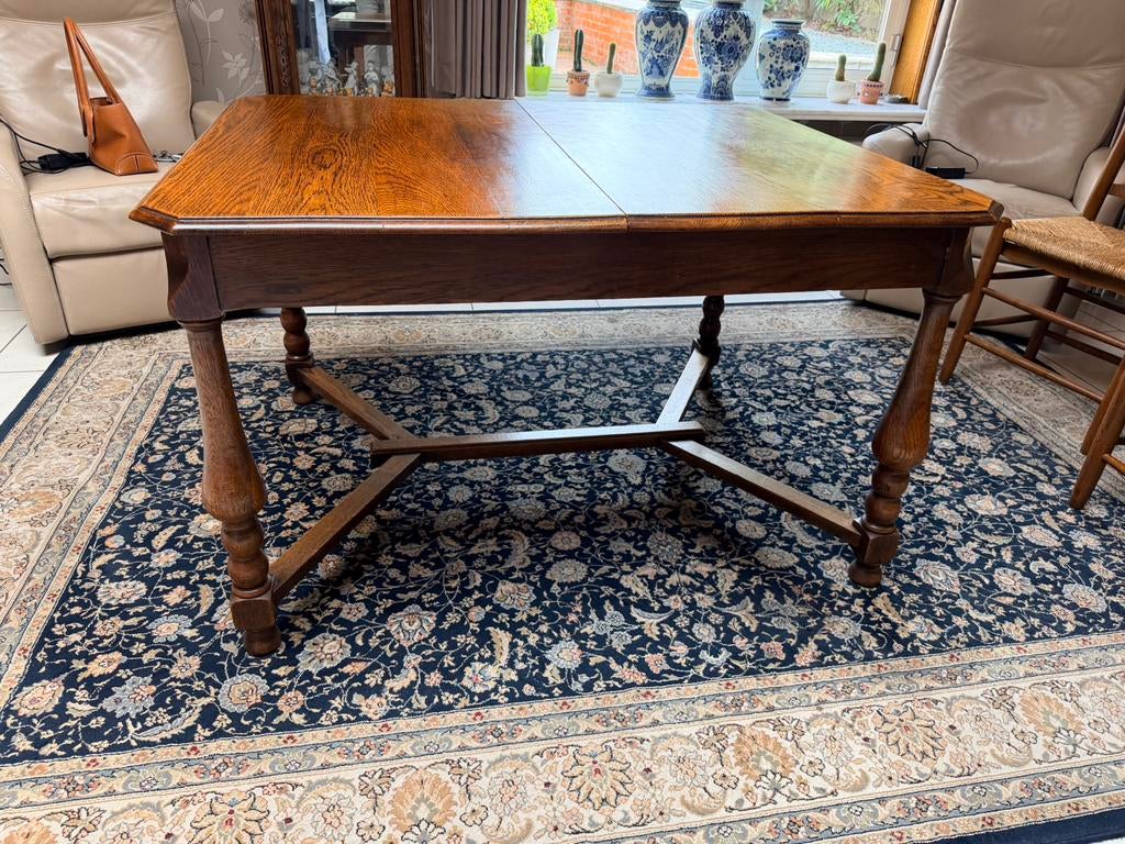 Table extensible ancienne en chêne, Cinq personnes ou plus, Comme neuf, Enlèvement, Chêne