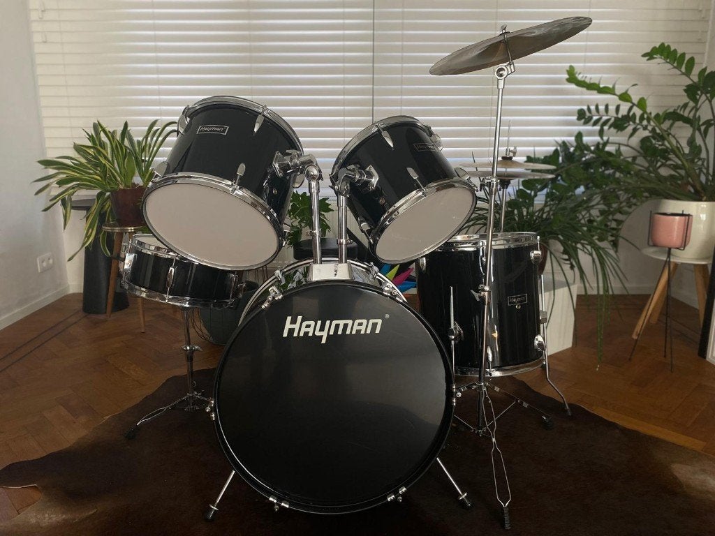 Drumstel HAYMAN: IDEAAL voor beginners!! SLA JE SLAG!!!!, Muziek en Instrumenten, Ophalen, Gebruikt, Overige merken