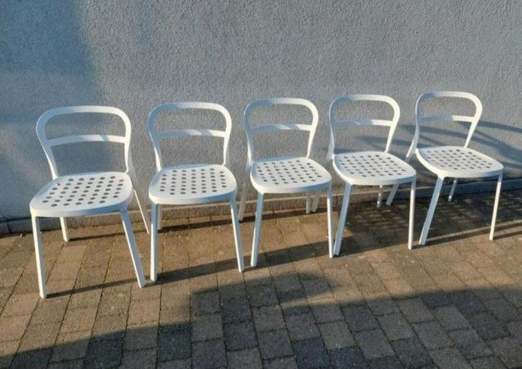 5 Tuinstoelen in aluminium . Prijs is per stuk, Ophalen, Aluminium, Stapelbaar