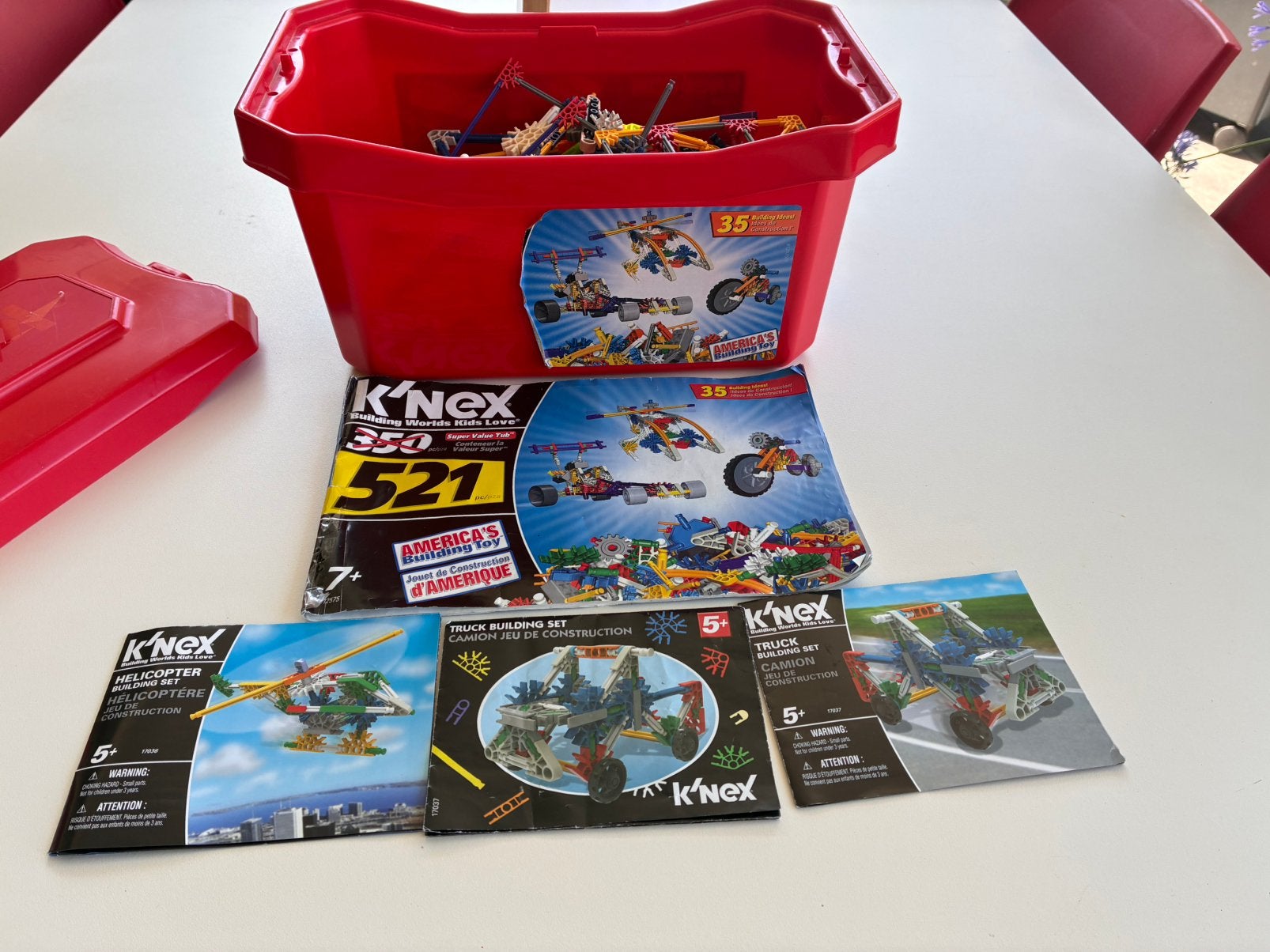 Grote K'NEX doos + 3 Extra Sets! (Inclusief Boekjes), Ophalen, Zo goed als nieuw, Bouwen