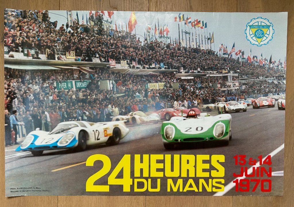 Le Mans 1970 affiche Porsche 917 origineel, Enlèvement ou Envoi, Rectangulaire horizontal, A1 jusqu'à A3, Utilisé